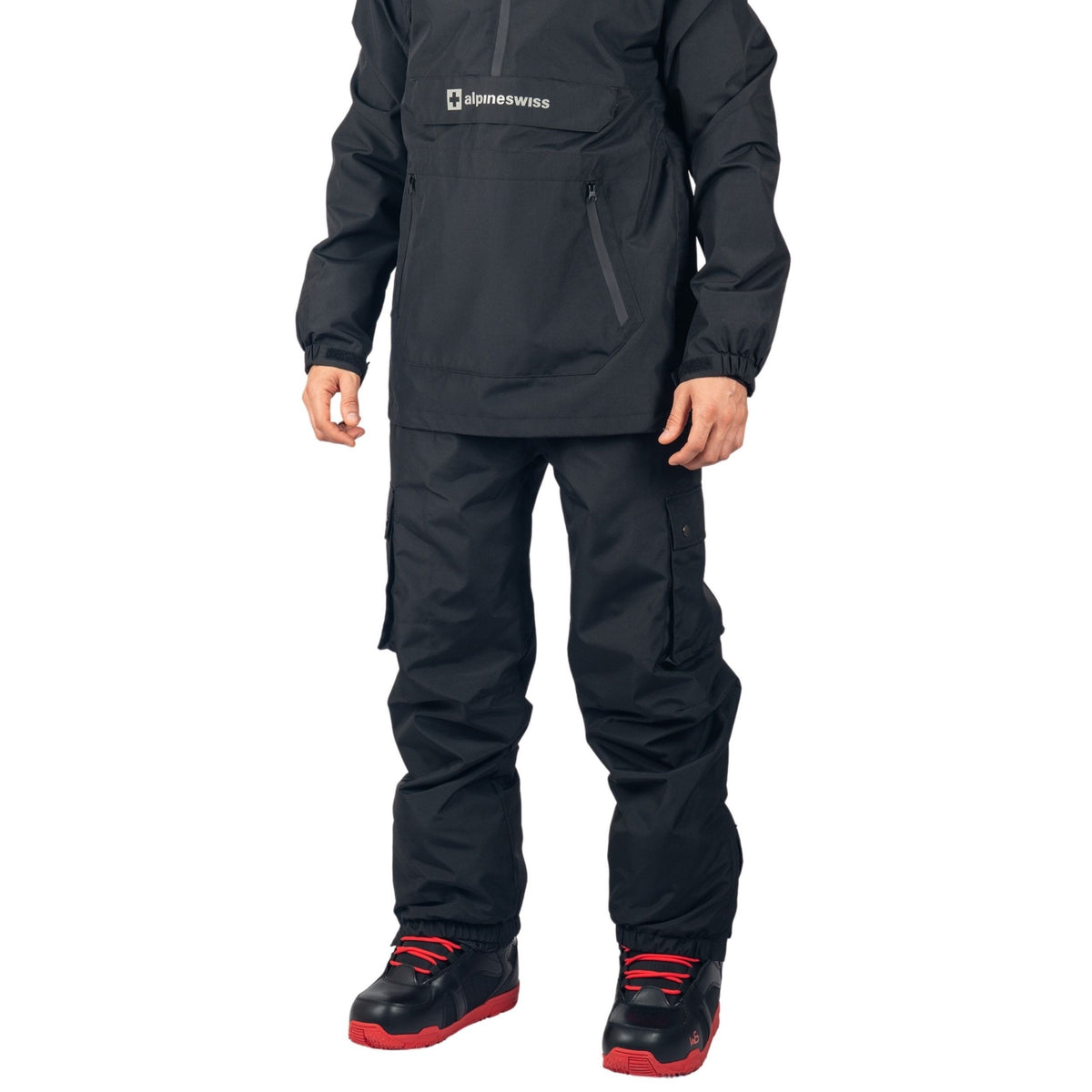 Alpine Swiss Mens Snow Pants 10K Waterproof Insulated Snowboard & Ski Pants – Black