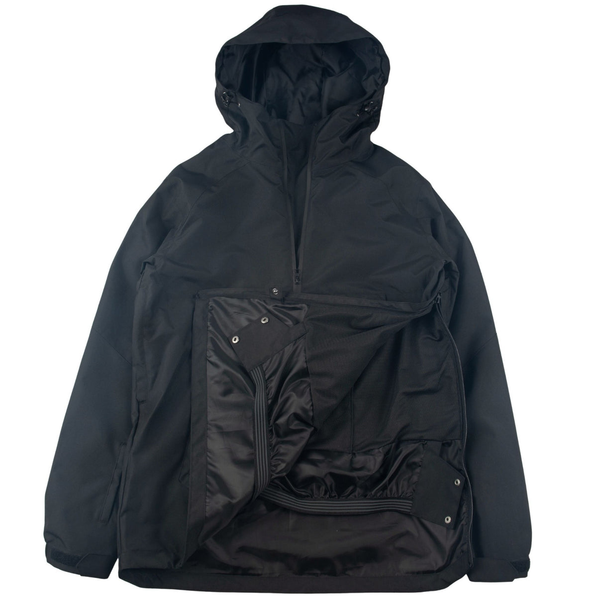 Alpine Swiss Men Anorak Snowboard Jacket Waterproof Windproof Winter Sport Shell – Black