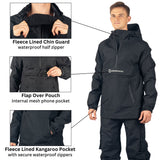 Alpine Swiss Men Anorak Snowboard Jacket Waterproof Windproof Winter Sport Shell – Black