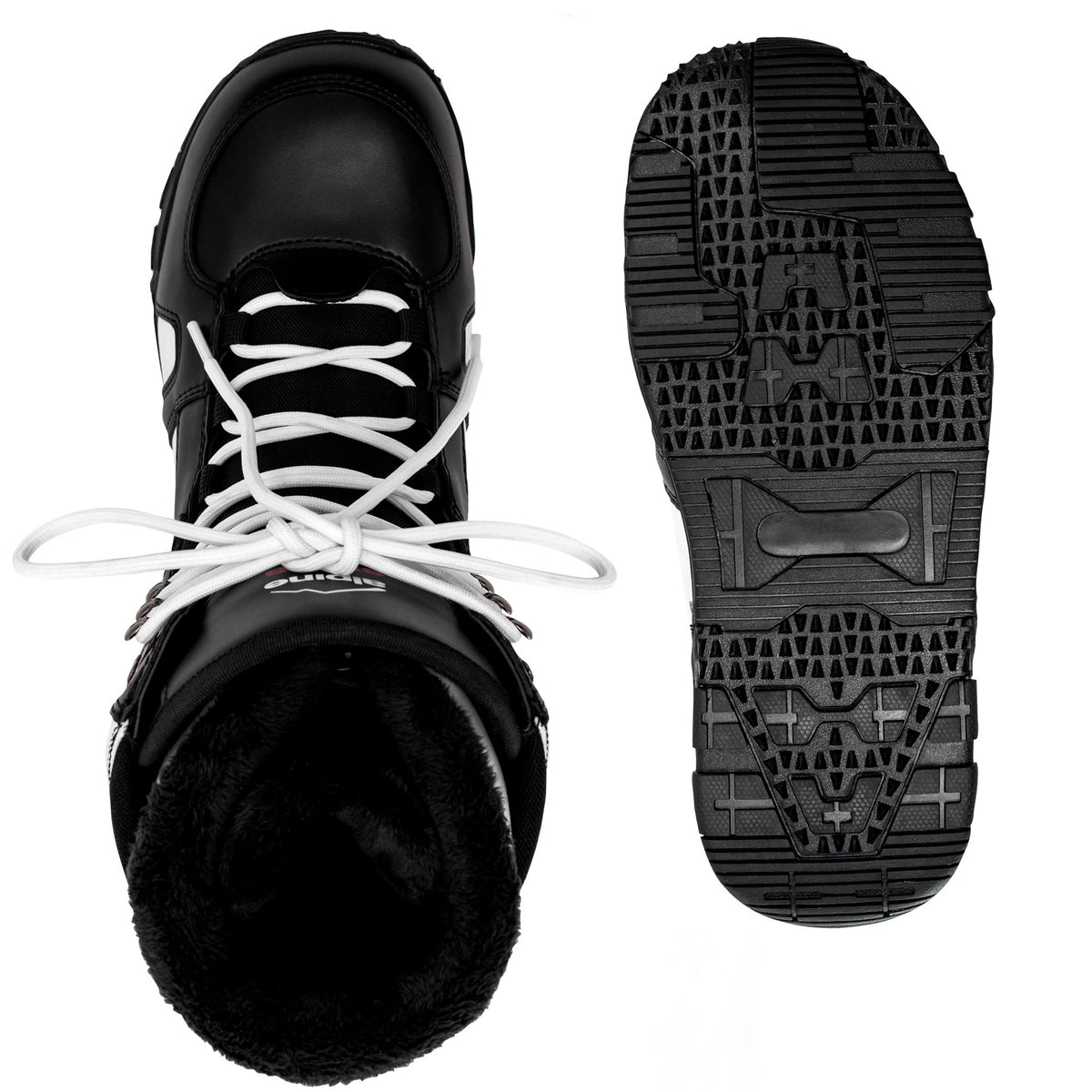 Alpine Swiss Men's Snowboard Boots – Black White
