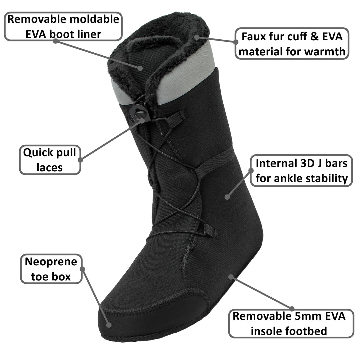 Alpine Swiss Men's Snowboard Boots – Gray