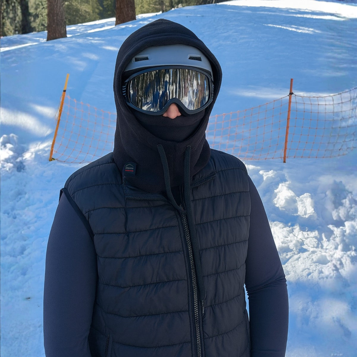 Alpine Swiss Fleece Winter Ski Mask Balaclava Warm Face Head Cover Helmet Hood – Black