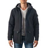 Alpine Swiss Mens Sherpa Lined Parka Hooded Winter Coat Cargo Utility Jacket – Black