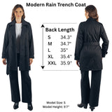 Alpine Swiss Siena Women Rain Jacket Waterproof Trench Coat Lightweight Raincoat – Black