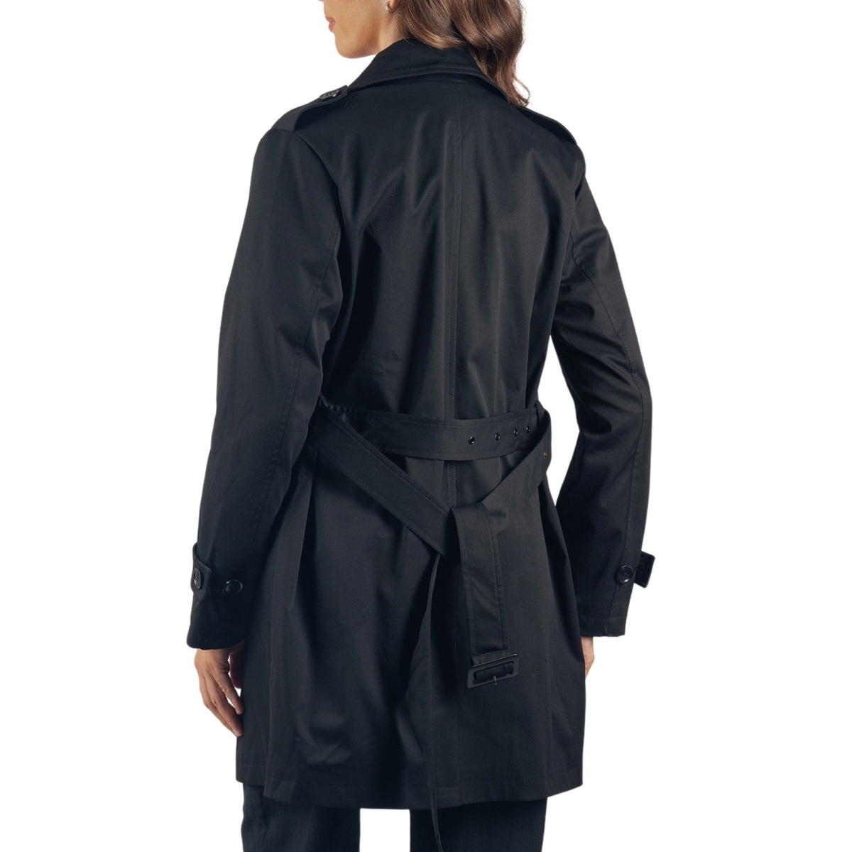 Alpine Swiss Siena Women Rain Jacket Waterproof Trench Coat Lightweight Raincoat – Black