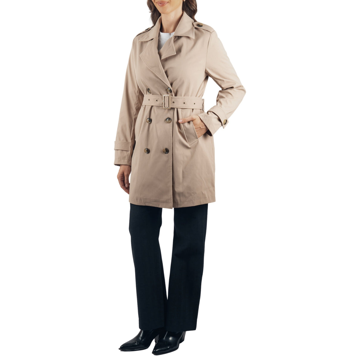 Alpine Swiss Siena Women Rain Jacket Waterproof Trench Coat Lightweight Raincoat – Khaki