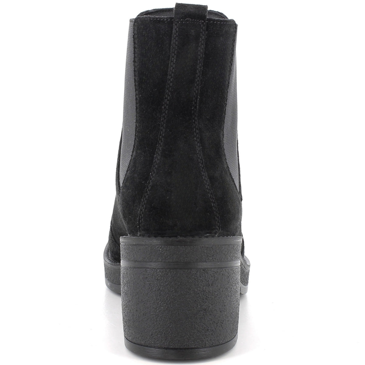 Alpine Swiss Womens Suede Chelsea Boots Made in Italy Block Heel Ankle Booties – Black