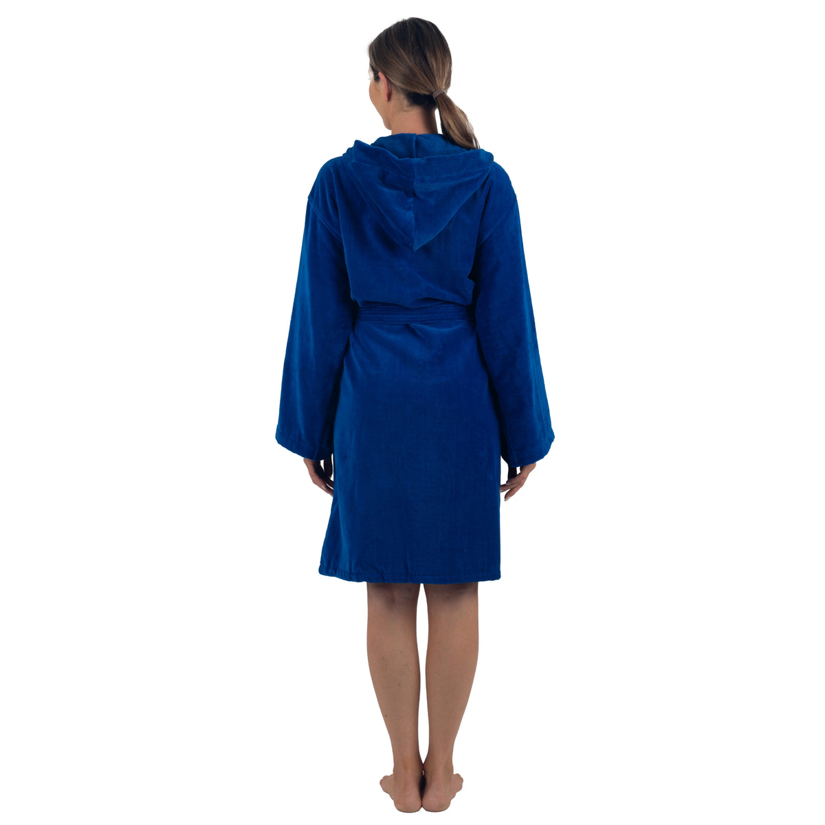 Alpine Swiss Stacy Women Hooded Bathrobe Cotton Terry Cloth Robe for Women Super – Blue