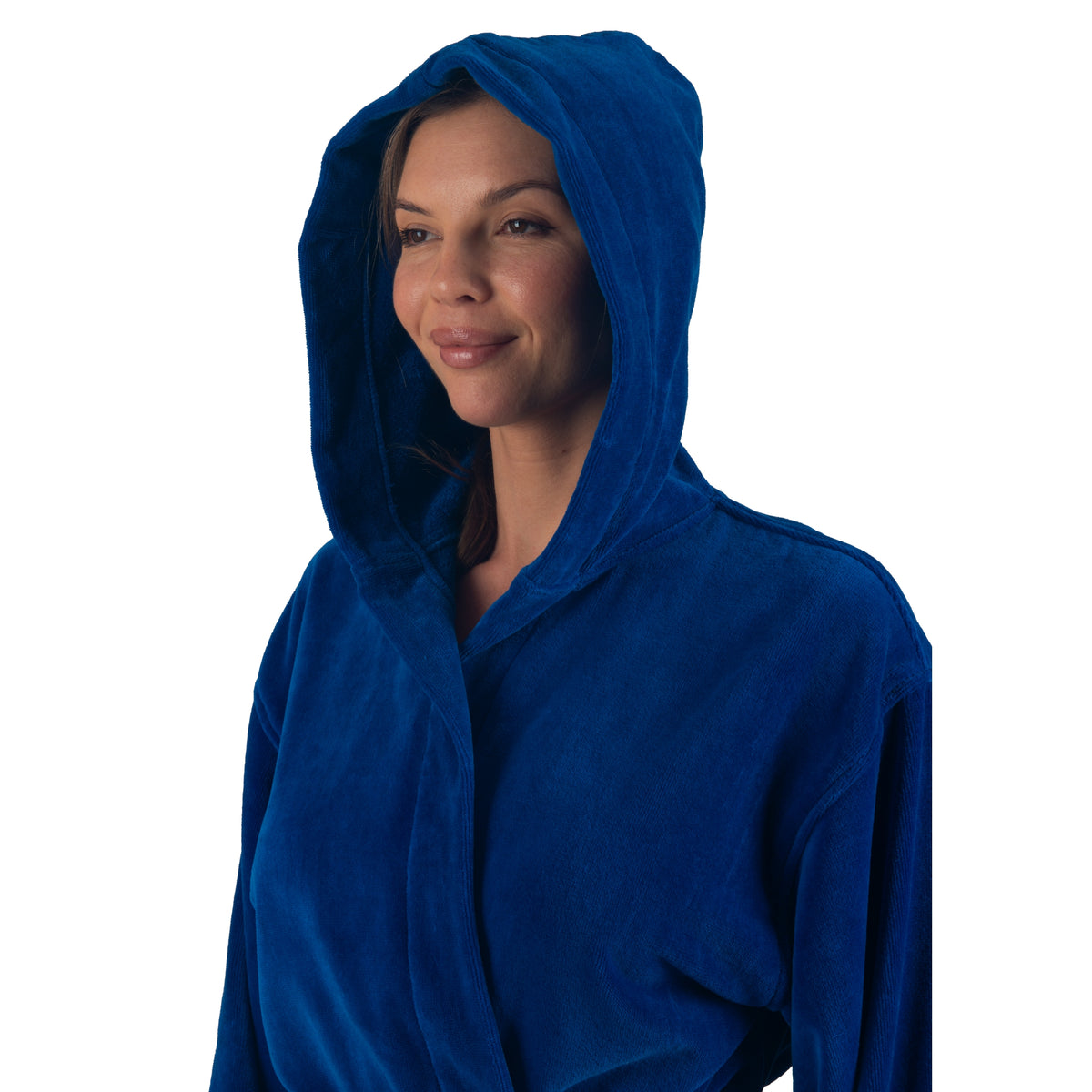 Alpine Swiss Stacy Women Hooded Bathrobe Cotton Terry Cloth Robe for Women Super – Blue