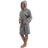 Alpine Swiss Stacy Women Hooded Bathrobe Cotton Terry Cloth Robe for Women Super – Gray