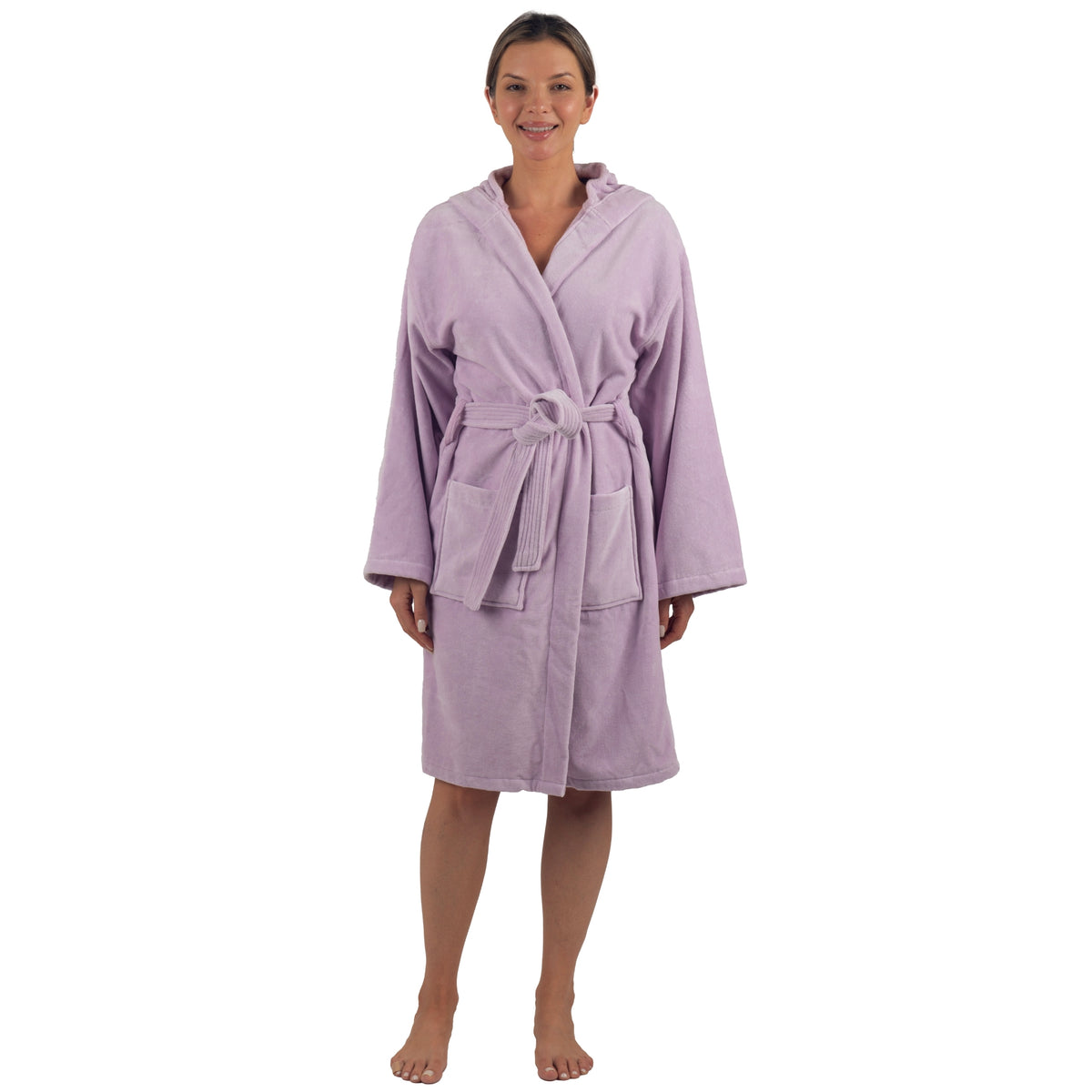 Alpine Swiss Stacy Women Hooded Bathrobe Cotton Terry Cloth Robe for Women Super – Lilac