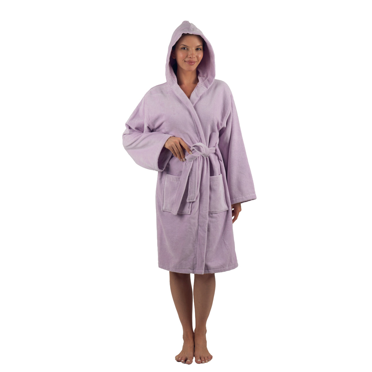 Alpine Swiss Stacy Women Hooded Bathrobe Cotton Terry Cloth Robe for Women Super – Lilac