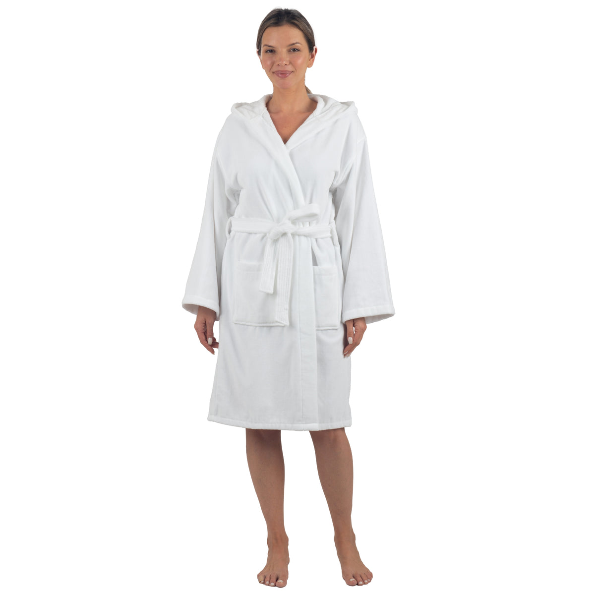 Alpine Swiss Stacy Women Hooded Bathrobe Cotton Terry Cloth Robe for Women Super – White