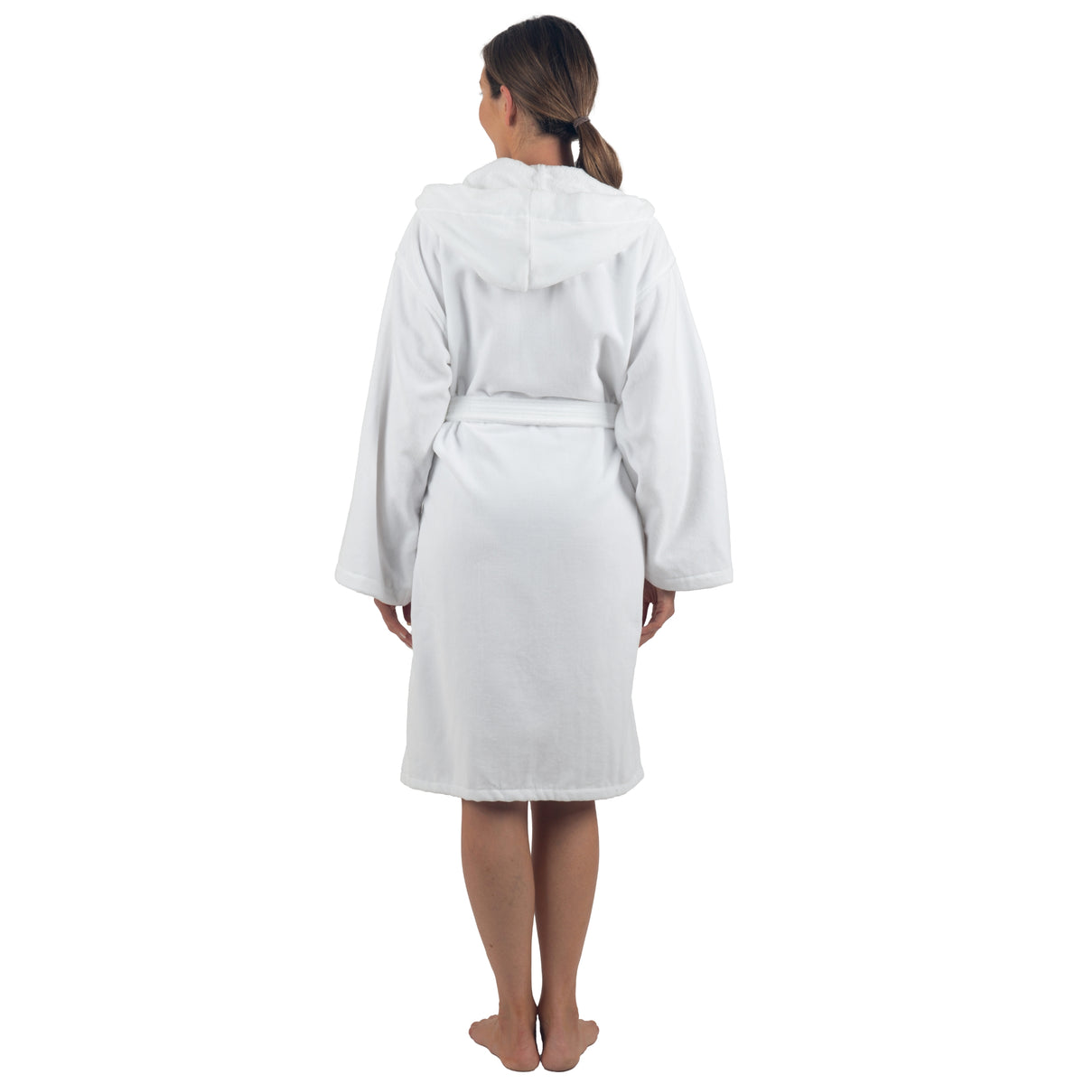 Alpine Swiss Stacy Women Hooded Bathrobe Cotton Terry Cloth Robe for Women Super – White