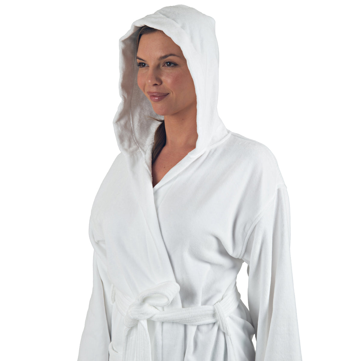 Alpine Swiss Stacy Women Hooded Bathrobe Cotton Terry Cloth Robe for Women Super – White