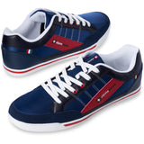 Alpine Swiss Mens Retro Sneakers Euro Vintage Inspired Low Top Shoes Suede Trim – Navy
