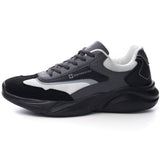 Alpine Swiss Stuart Mens Chunky Sneakers Retro Platform Dad Tennis Shoes – Black Gray