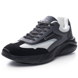 Alpine Swiss Stuart Mens Chunky Sneakers Retro Platform Dad Tennis Shoes – Black Gray