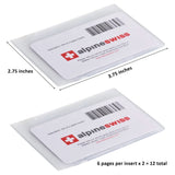 Alpine Swiss Set of 2 Wallet Inserts 6 Pages Credit Card Holder Picture Windows – Clear