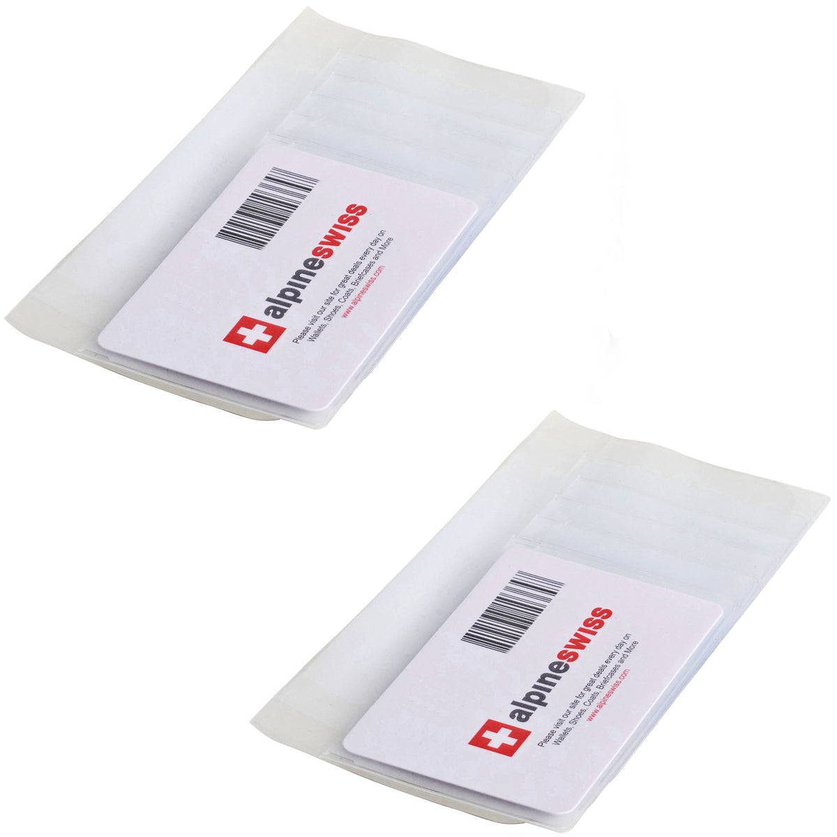 Alpine Swiss Set of 2 Checkbook Plastic Insert 6 Page Card Holder Picture Window – Clear