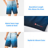 Alpine Swiss Mens Swim Shorts Beach Trunks Boardshorts Volley Shorts Quick Dry – Blue Boardshort