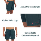 Alpine Swiss Mens Swim Shorts Beach Trunks Boardshorts Volley Shorts Quick Dry – Dark Teal Volley Shorts