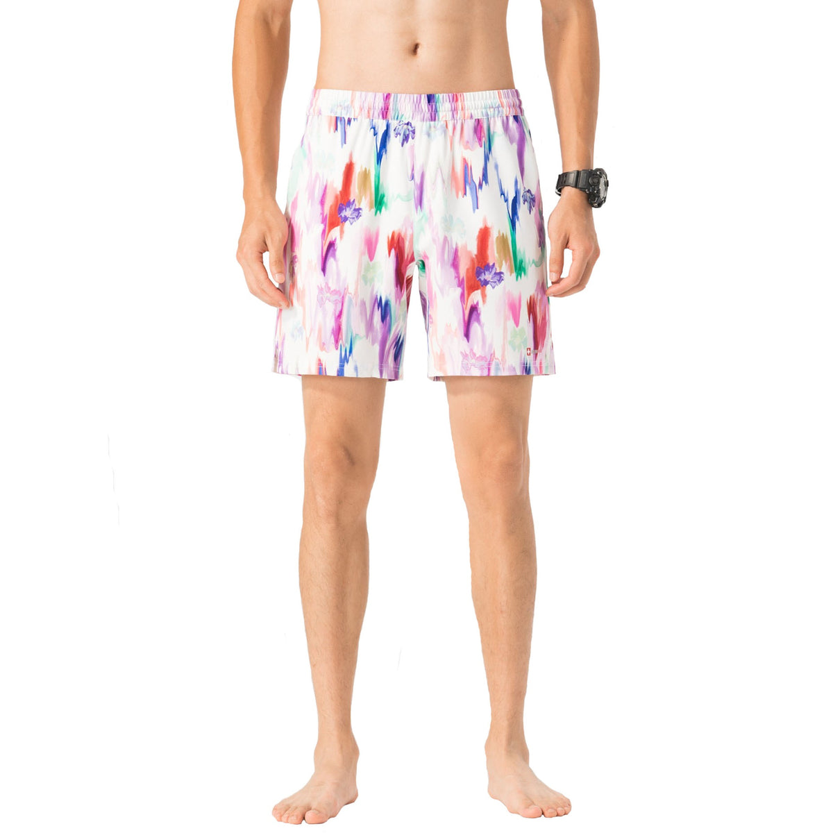 Alpine Swiss Mens Swim Shorts Beach Trunks Boardshorts Volley Shorts Quick Dry – Floral Volley Short