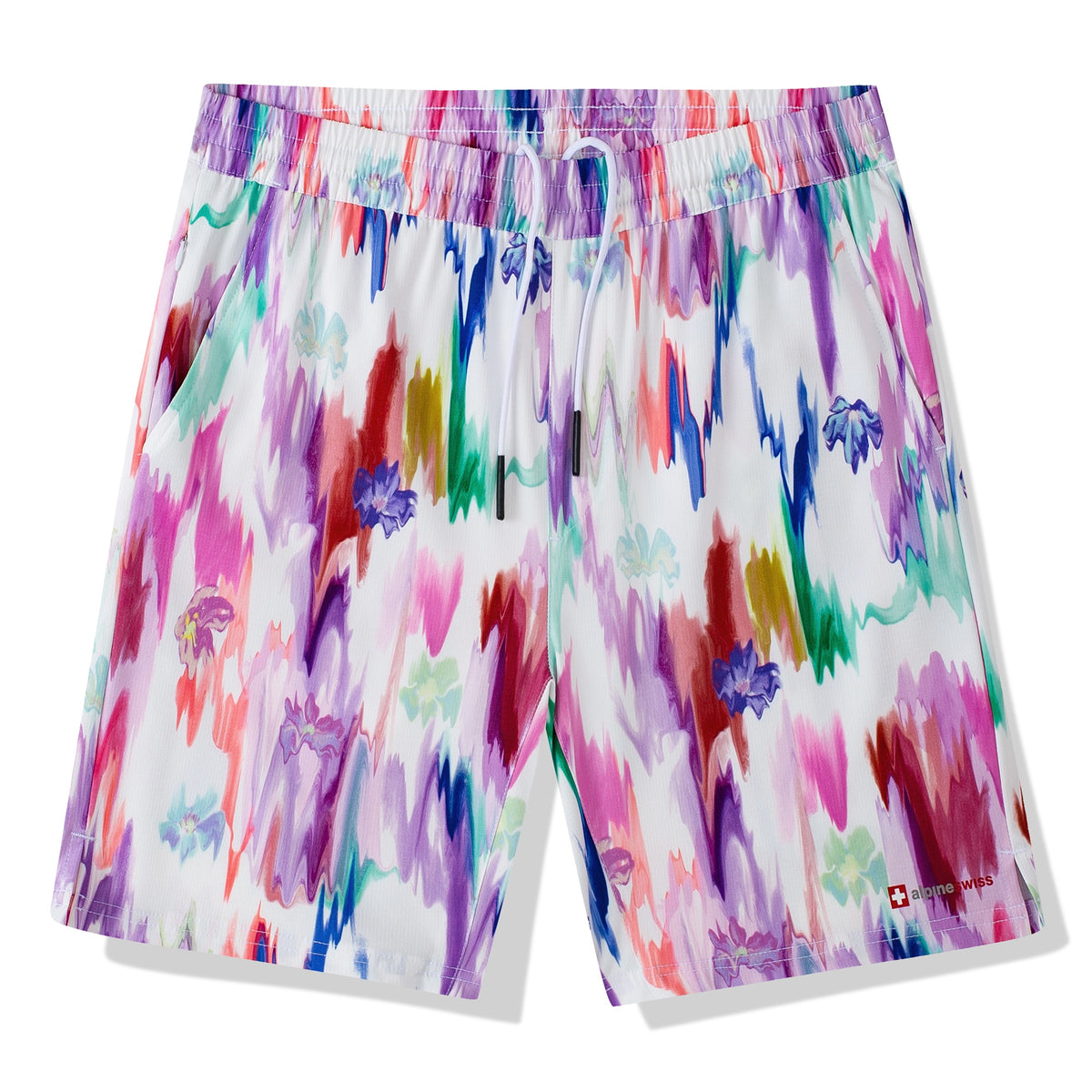 Alpine Swiss Mens Swim Shorts Beach Trunks Boardshorts Volley Shorts Quick Dry – Floral Volley Short