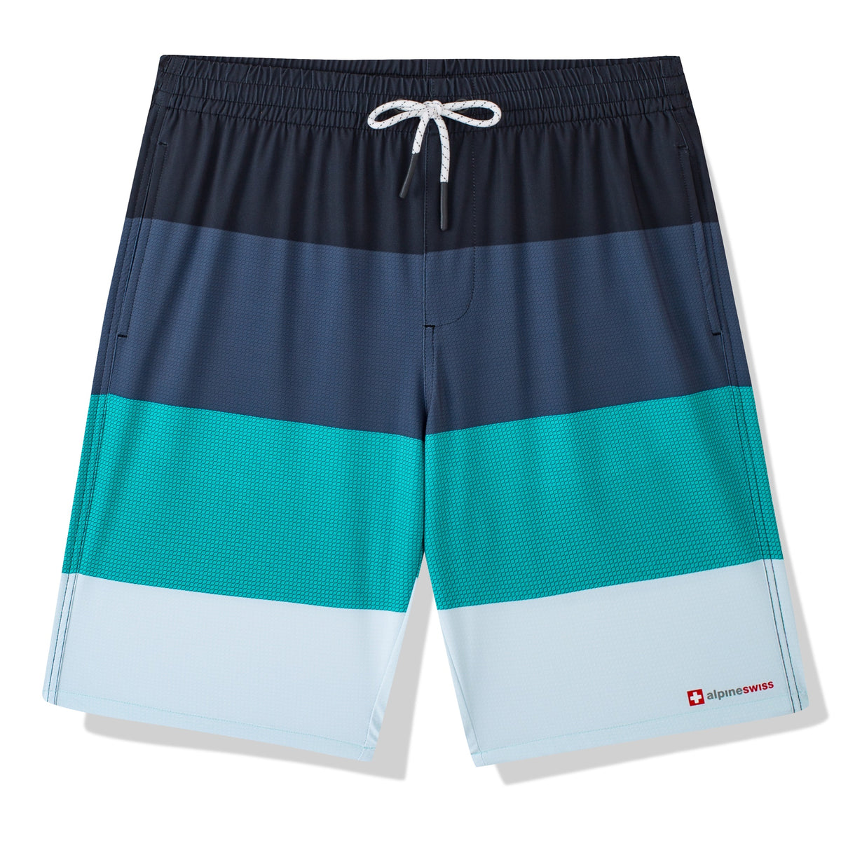 Alpine Swiss Mens Swim Shorts Beach Trunks Boardshorts Volley Shorts Quick Dry – Gray Green Boardshort
