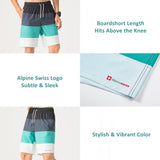 Alpine Swiss Mens Swim Shorts Beach Trunks Boardshorts Volley Shorts Quick Dry – Gray Green Boardshort