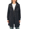 Alpine Swiss Womens Hooded Rain Jacket Long Raincoat Trench Coat Windbreaker – Black