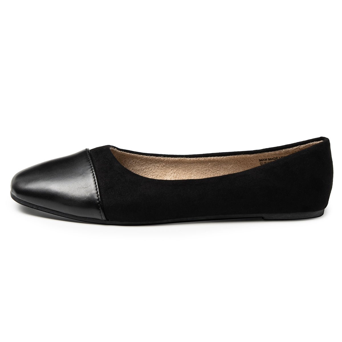 Alpine Swiss Tory Womens Square Toe Ballet Flats Cap Toe Slip On Comfort Shoes – Black