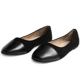 Alpine Swiss Tory Womens Square Toe Ballet Flats Cap Toe Slip On Comfort Shoes – Black
