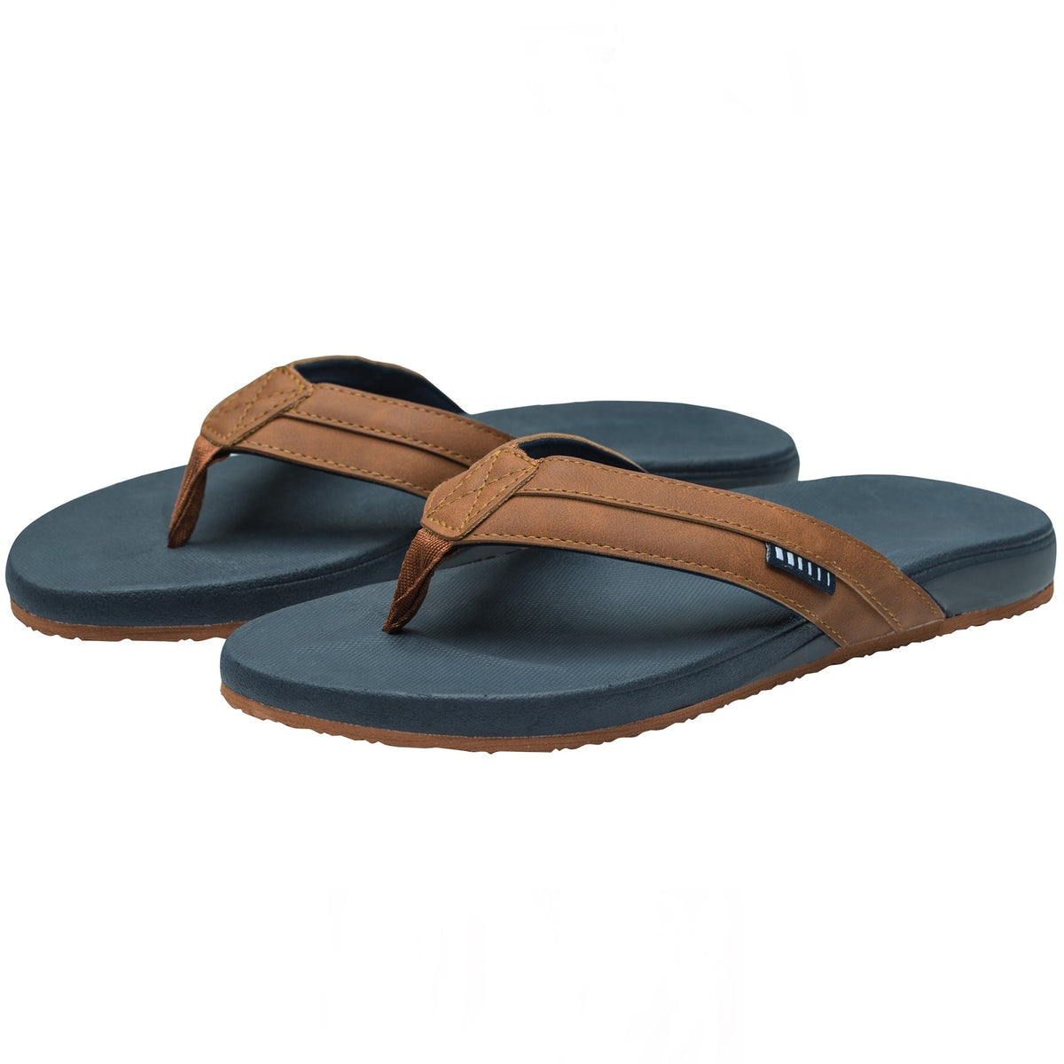 Alpine Swiss Trey Mens Flip Flops Cushion Thong Beach Sandals for Men Non-Slip Sole – Tan