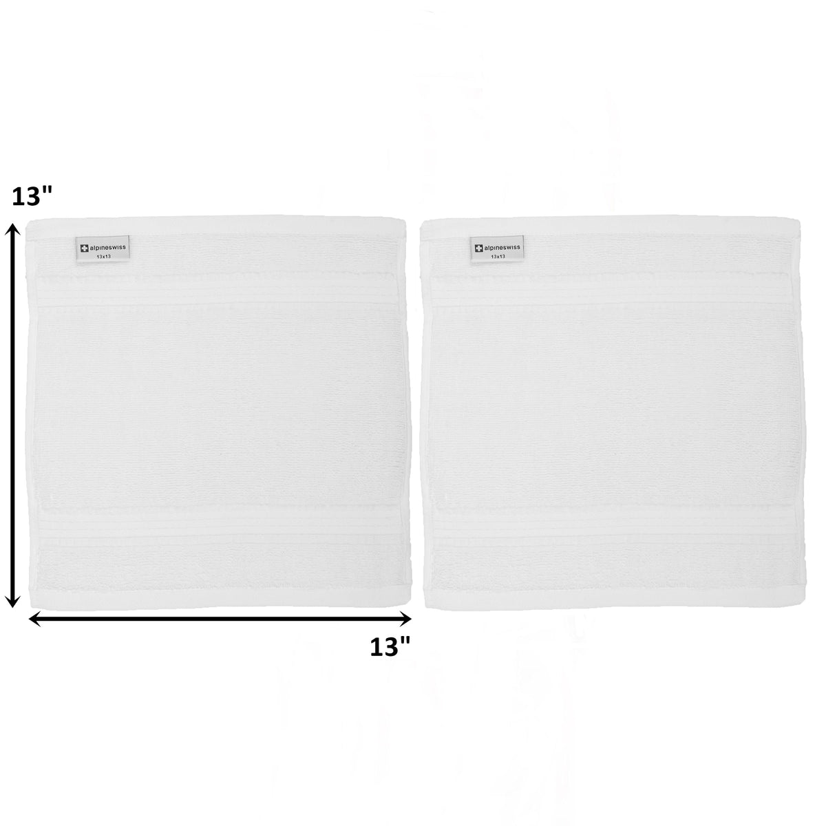 Alpine Swiss 100% Cotton 2 Piece Towel Set Soft Absorbent Face Hand Bath Towels – White