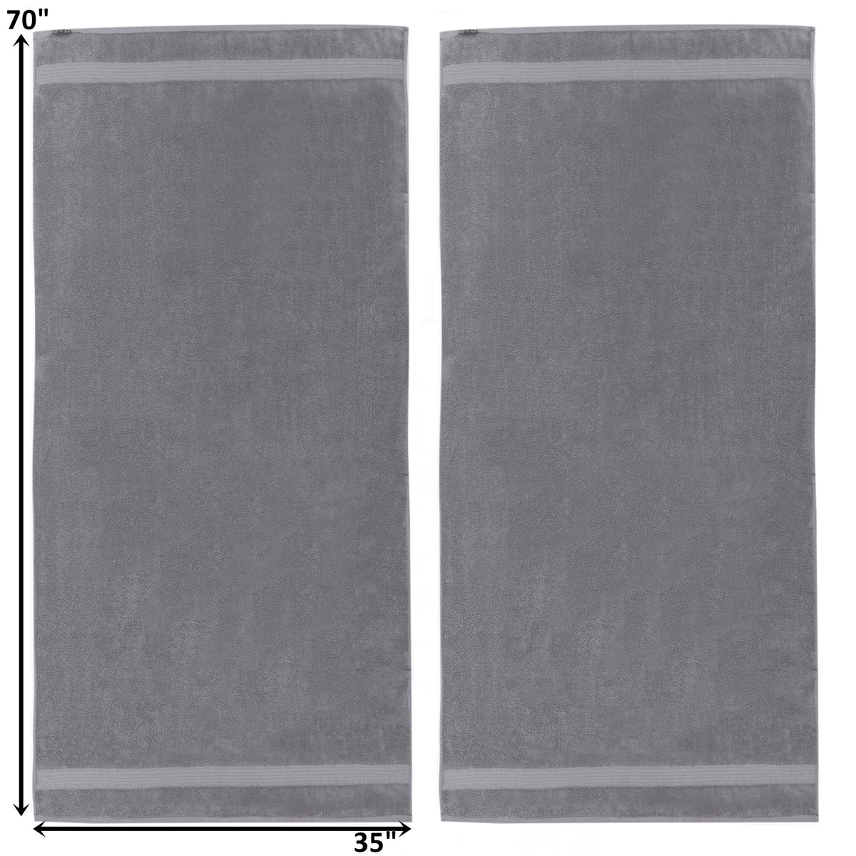 Alpine Swiss 100% Cotton 2 Piece Towel Set Soft Absorbent Face Hand Bath Towels – Gray