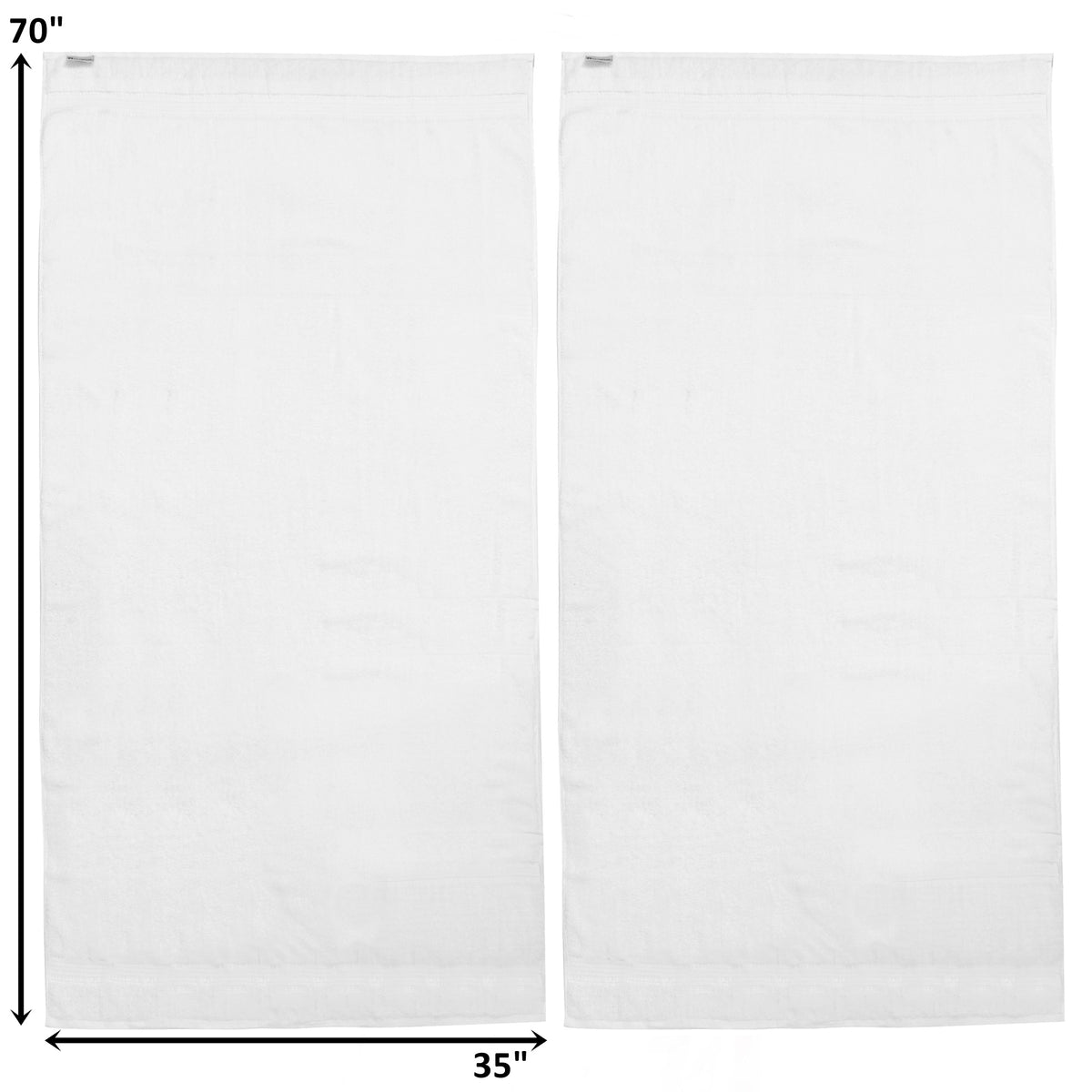 Alpine Swiss 100% Cotton 2 Piece Towel Set Soft Absorbent Face Hand Bath Towels – White