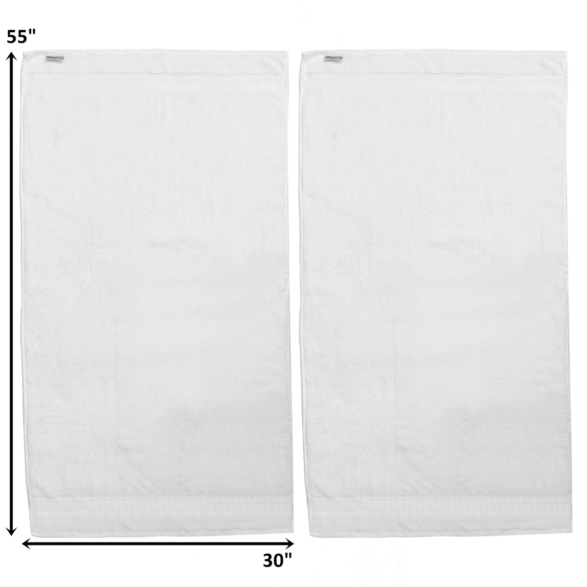 Alpine Swiss 100% Cotton 2 Piece Towel Set Soft Absorbent Face Hand Bath Towels – White