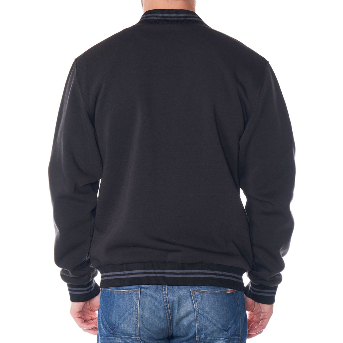 Alpine Swiss Tyler Men’s Varsity Jacket Classic Letterman Coat Baseball Bomber – Black