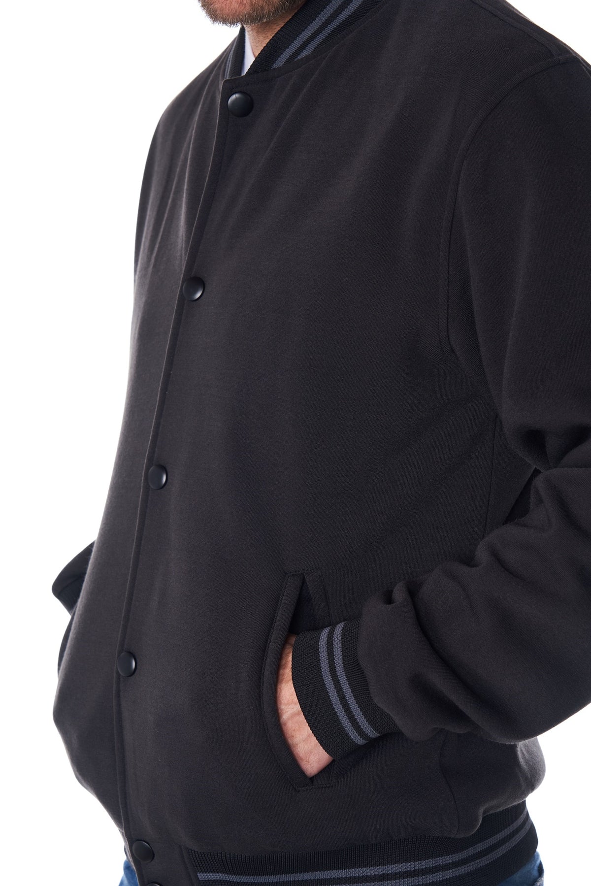 Alpine Swiss Tyler Men’s Varsity Jacket Classic Letterman Coat Baseball Bomber – Black