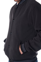 Alpine Swiss Tyler Men’s Varsity Jacket Classic Letterman Coat Baseball Bomber – Black