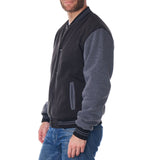Alpine Swiss Tyler Men’s Varsity Jacket Classic Letterman Coat Baseball Bomber – Black Gray