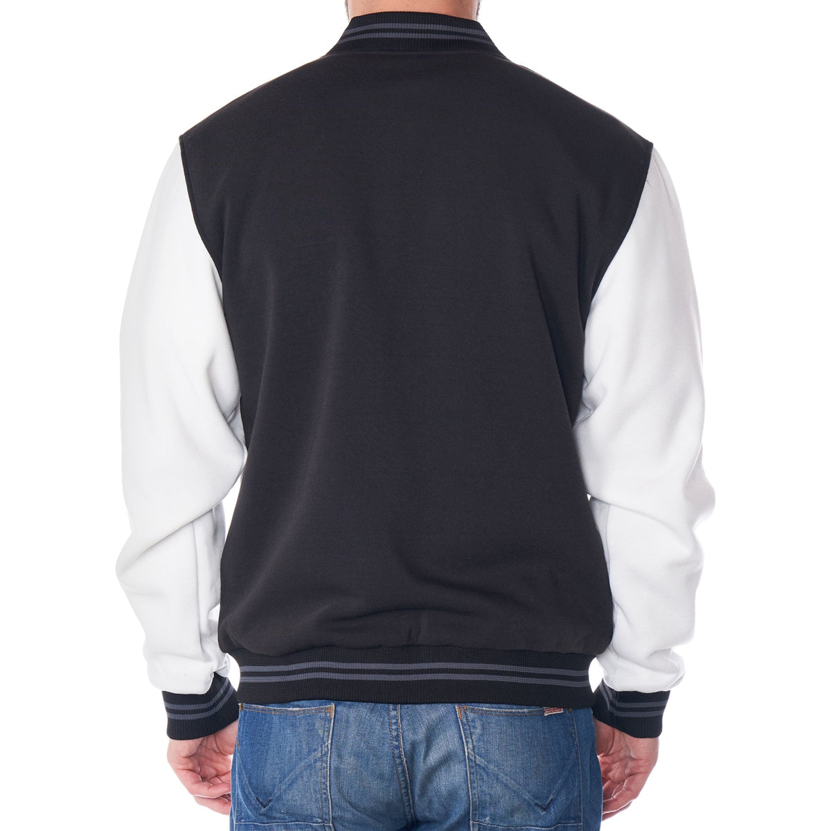 Alpine Swiss Tyler Men’s Varsity Jacket Classic Letterman Coat Baseball Bomber – Black White