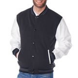 Alpine Swiss Tyler Men’s Varsity Jacket Classic Letterman Coat Baseball Bomber – Black White