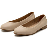 Alpine Swiss Wendy Womens Leather Ballet Flats Classic Round Toe Slip On Shoes – Cream Leather
