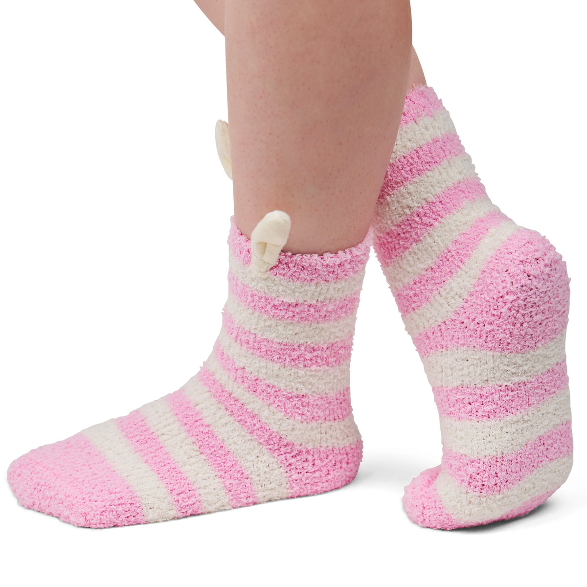 Alpine Swiss Womens Warm Fuzzy Socks Fluffy Cozy Winter Slipper Socks Size 6-10 – Pink Stripes
