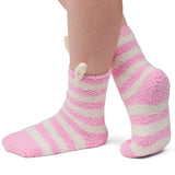 Alpine Swiss Womens Warm Fuzzy Socks Fluffy Cozy Winter Slipper Socks Size 6-10 – Pink Stripes