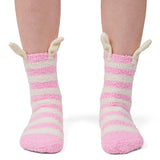 Alpine Swiss Womens Warm Fuzzy Socks Fluffy Cozy Winter Slipper Socks Size 6-10 – Pink Stripes