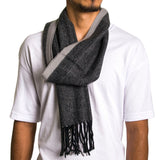 Alpine Swiss Mens Scarf Soft Knit Winter Scarves Plaid Striped or Solid Neck – Gray