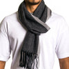 Alpine Swiss Mens Scarf Soft Knit Winter Scarves Plaid Striped or Solid Neck – Gray